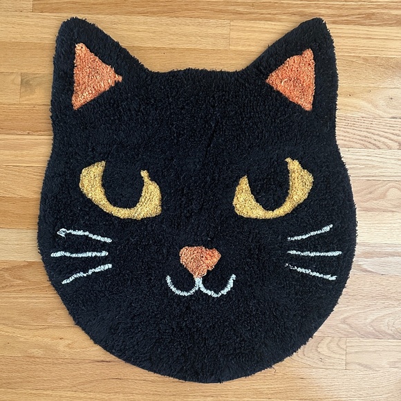 Halloween Black Cat Face Rug Bath Mat - Picture 1 of 9